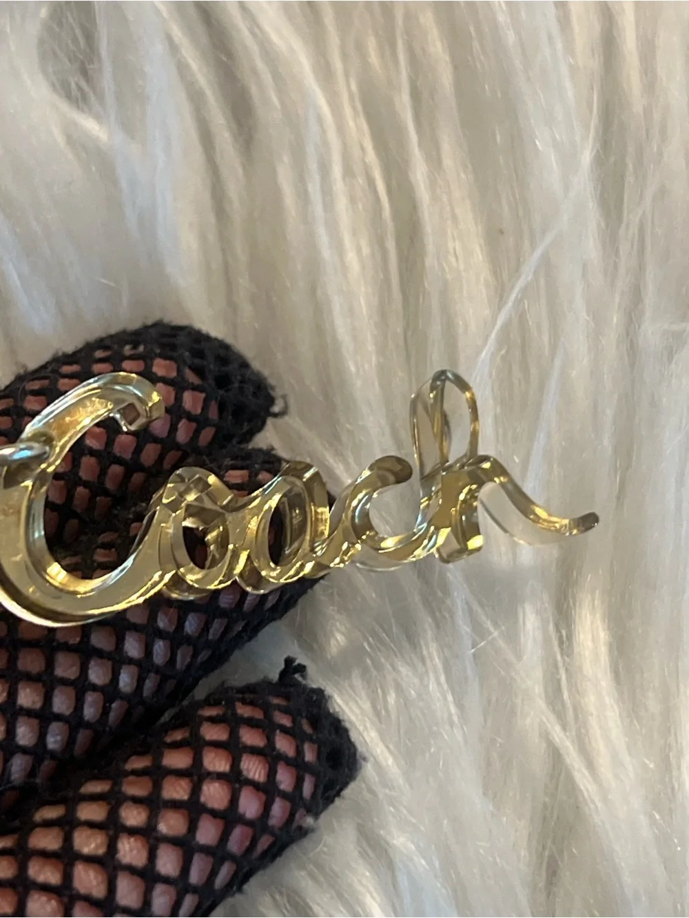 Coach poppy Y2K clear Metallic Gold Script Keychain or bag tag